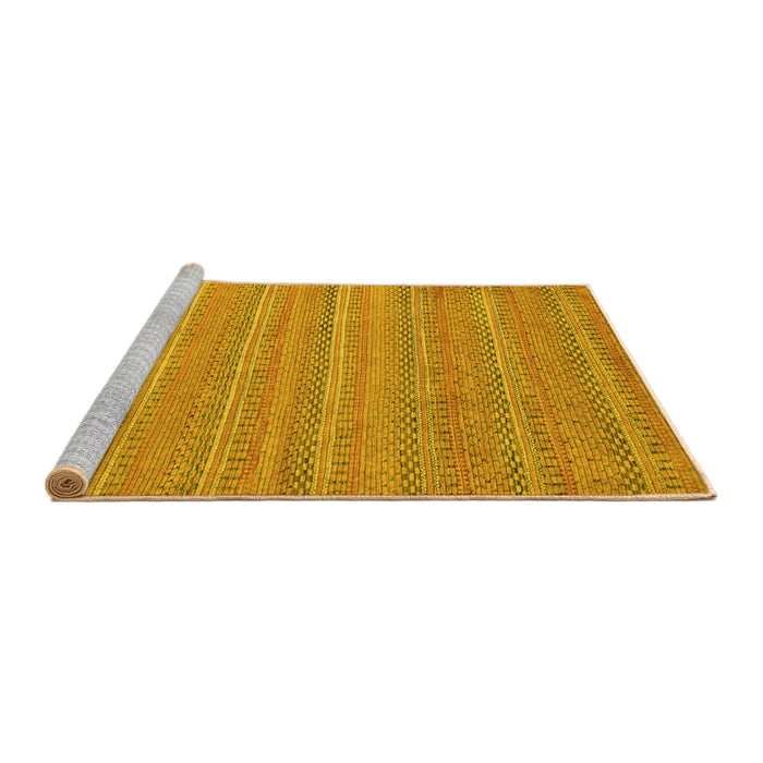 Sideview of Machine Washable Southwestern Yellow Country Rug, wshabs5382yw