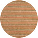 Round Machine Washable Abstract Orange Rug, wshabs5382