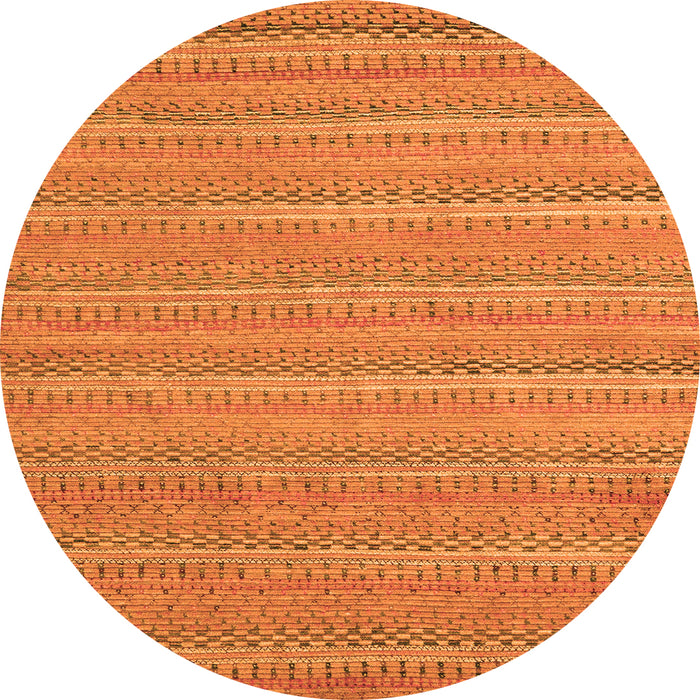 Round Machine Washable Southwestern Orange Country Area Rugs, wshabs5382org