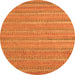 Round Machine Washable Southwestern Orange Country Area Rugs, wshabs5382org