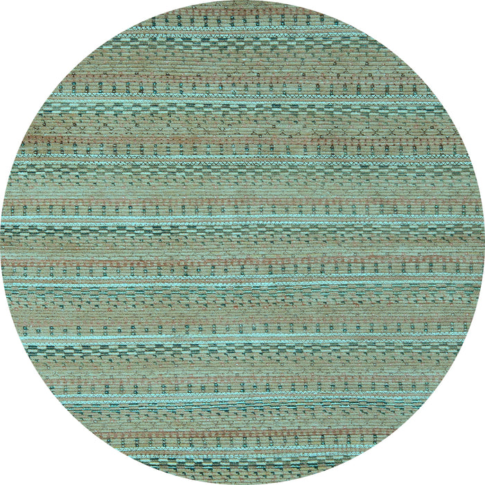 Round Southwestern Light Blue Country Rug, abs5382lblu