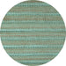 Round Southwestern Light Blue Country Rug, abs5382lblu