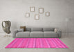 Machine Washable Southwestern Pink Country Rug in a Living Room, wshabs5382pnk