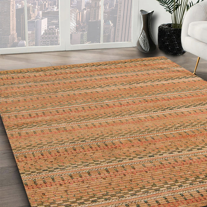 Abstract Orange Southwestern Rug in Family Room, abs5382