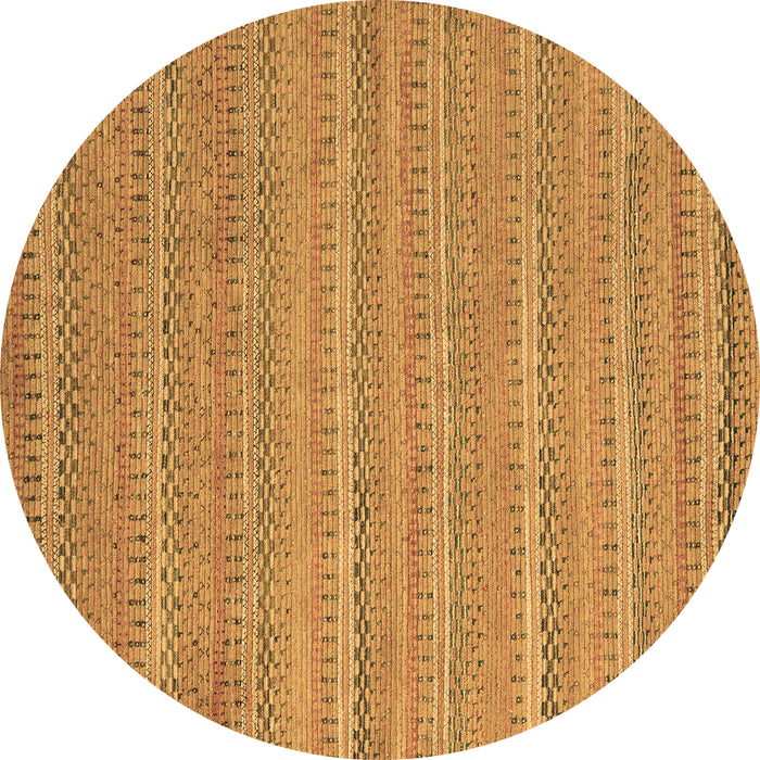 Round Machine Washable Southwestern Brown Country Rug, wshabs5382brn