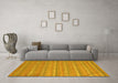 Machine Washable Southwestern Yellow Country Rug in a Living Room, wshabs5382yw