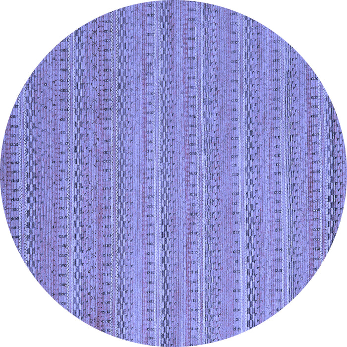 Round Machine Washable Southwestern Blue Country Rug, wshabs5382blu
