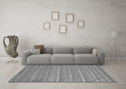 Machine Washable Southwestern Gray Country Rug in a Living Room,, wshabs5382gry