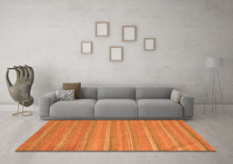 Machine Washable Southwestern Orange Country Area Rugs in a Living Room, wshabs5382org