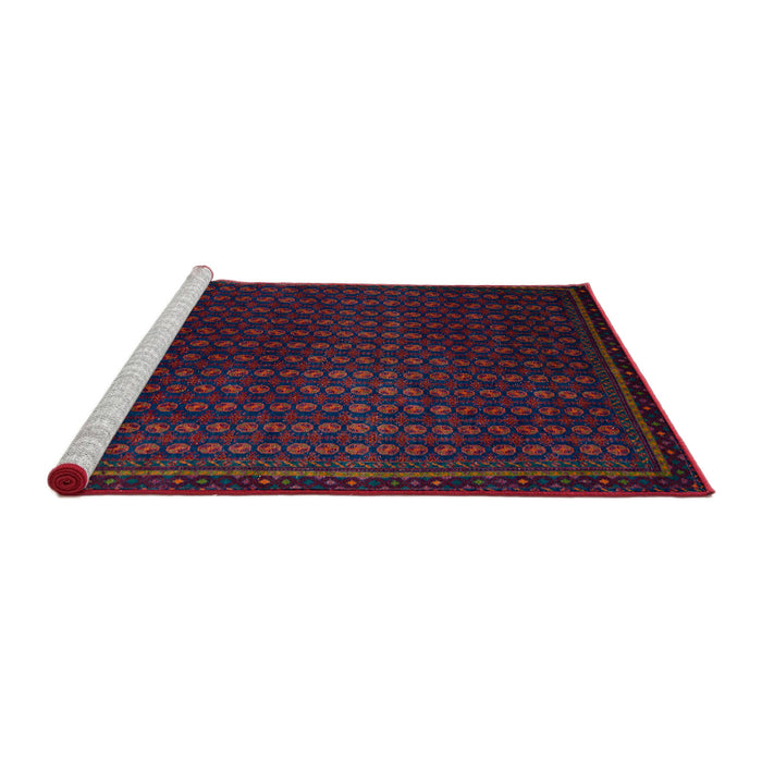 Sideview of Machine Washable Abstract Burgundy Red Rug, wshabs5383