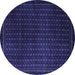 Round Abstract Blue Modern Rug, abs5383blu