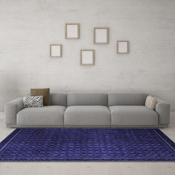 Machine Washable Abstract Blue Modern Rug in a Living Room, wshabs5383blu
