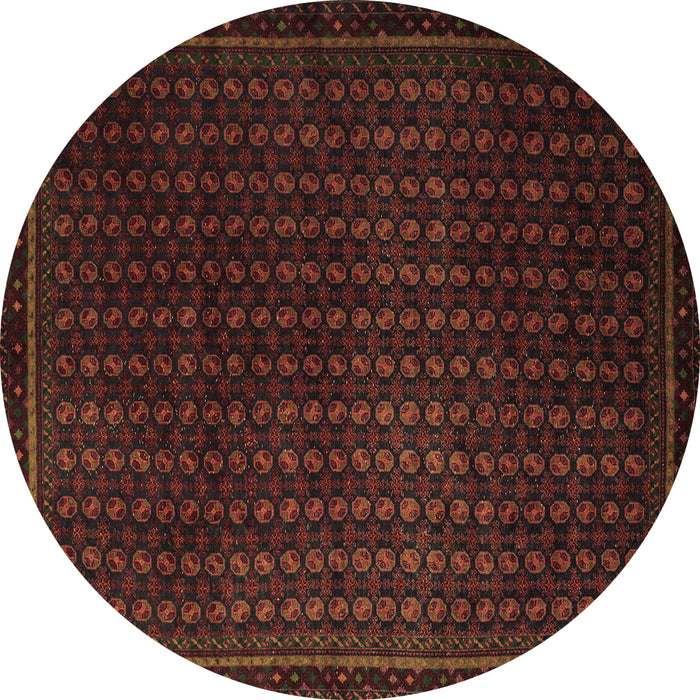 Round Machine Washable Abstract Brown Modern Rug, wshabs5383brn