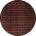 Round Machine Washable Abstract Brown Modern Rug, wshabs5383brn