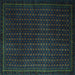 Square Abstract Turquoise Modern Rug, abs5383turq