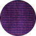 Round Machine Washable Abstract Purple Modern Area Rugs, wshabs5383pur