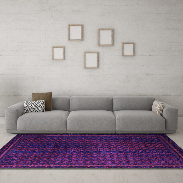 Machine Washable Abstract Purple Modern Area Rugs in a Living Room, wshabs5383pur