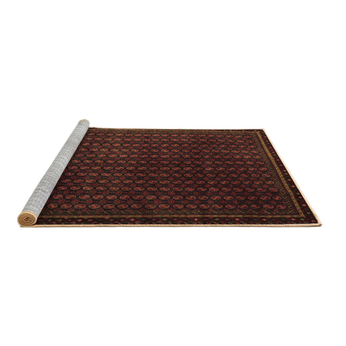 Sideview of Machine Washable Abstract Brown Modern Rug, wshabs5383brn