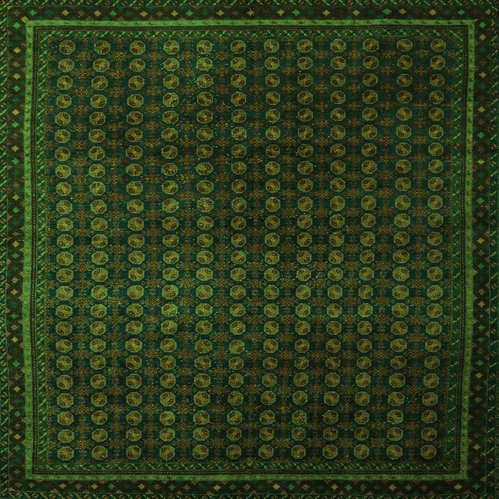 Square Machine Washable Abstract Green Modern Area Rugs, wshabs5383grn