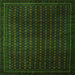 Square Machine Washable Abstract Green Modern Area Rugs, wshabs5383grn