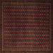 Square Abstract Brown Modern Rug, abs5383brn