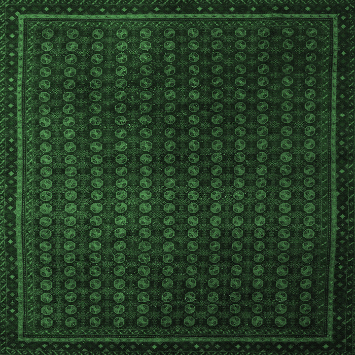 Square Machine Washable Abstract Emerald Green Modern Area Rugs, wshabs5383emgrn