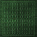 Square Abstract Emerald Green Modern Rug, abs5383emgrn