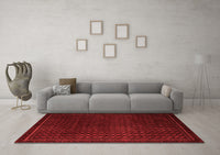 Machine Washable Abstract Red Modern Rug, wshabs5383red