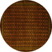 Round Abstract Yellow Modern Rug, abs5383yw