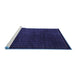 Sideview of Machine Washable Abstract Blue Modern Rug, wshabs5383blu