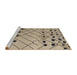 Sideview of Machine Washable Abstract Brown Sugar Brown Rug, wshabs5384