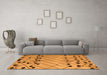 Machine Washable Abstract Orange Modern Area Rugs in a Living Room, wshabs5384org