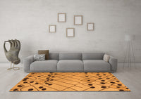 Machine Washable Abstract Orange Modern Rug, wshabs5384org