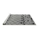 Sideview of Machine Washable Abstract Gray Modern Rug, wshabs5384gry