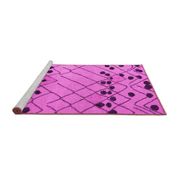 Sideview of Machine Washable Abstract Pink Modern Rug, wshabs5384pnk
