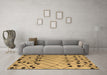 Machine Washable Abstract Brown Modern Rug in a Living Room,, wshabs5384brn