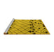 Sideview of Machine Washable Abstract Yellow Modern Rug, wshabs5384yw