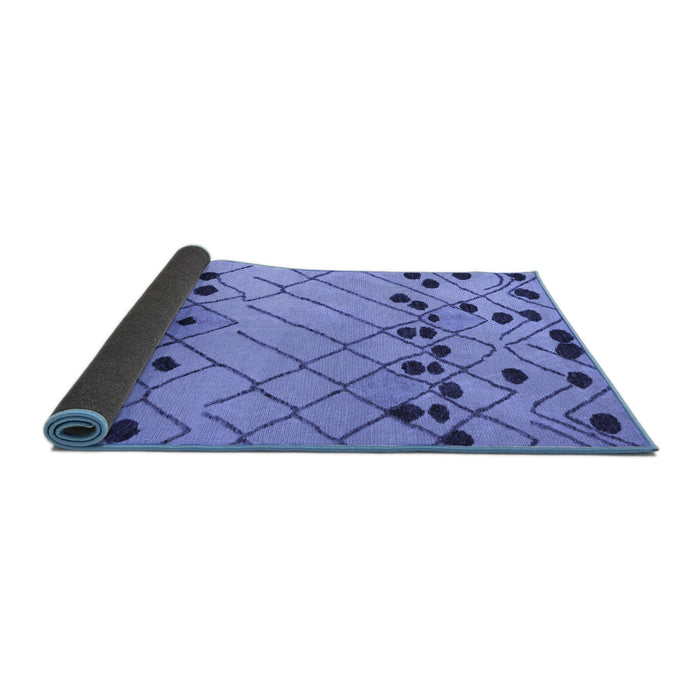 Sideview of Abstract Blue Modern Rug, abs5384blu