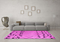 Machine Washable Abstract Pink Modern Rug, wshabs5384pnk