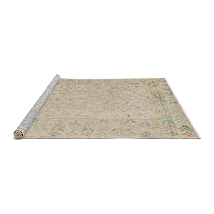Sideview of Machine Washable Abstract Light French Beige Brown Rug, wshabs5385