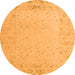 Round Solid Orange Modern Rug, abs5385org