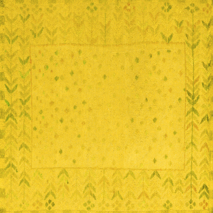 Square Solid Yellow Modern Rug, abs5385yw