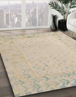 Abstract Light French Beige Brown Solid Rug in Family Room, abs5385