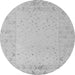 Round Solid Gray Modern Rug, abs5385gry