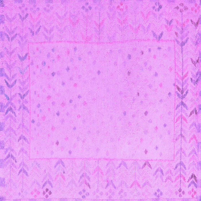 Square Machine Washable Solid Purple Modern Area Rugs, wshabs5385pur