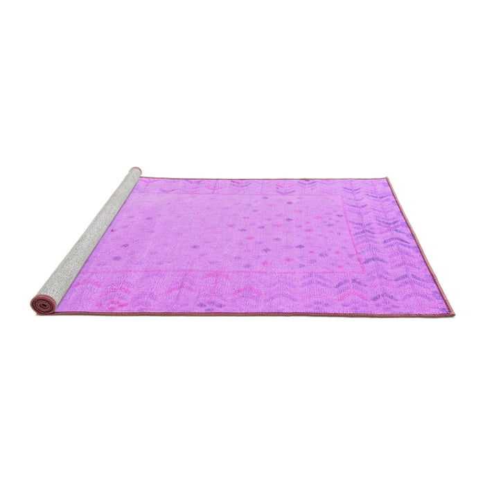 Sideview of Machine Washable Solid Purple Modern Area Rugs, wshabs5385pur