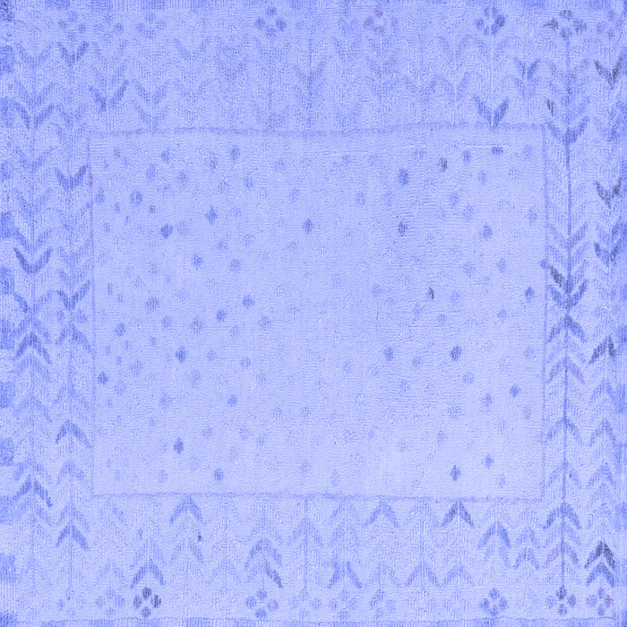 Square Machine Washable Solid Blue Modern Rug, wshabs5385blu