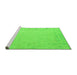 Sideview of Machine Washable Solid Green Modern Area Rugs, wshabs5385grn