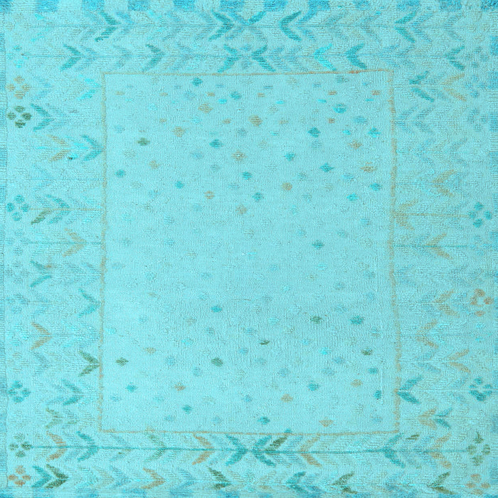 Square Machine Washable Solid Light Blue Modern Rug, wshabs5385lblu