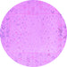 Round Solid Purple Modern Rug, abs5385pur